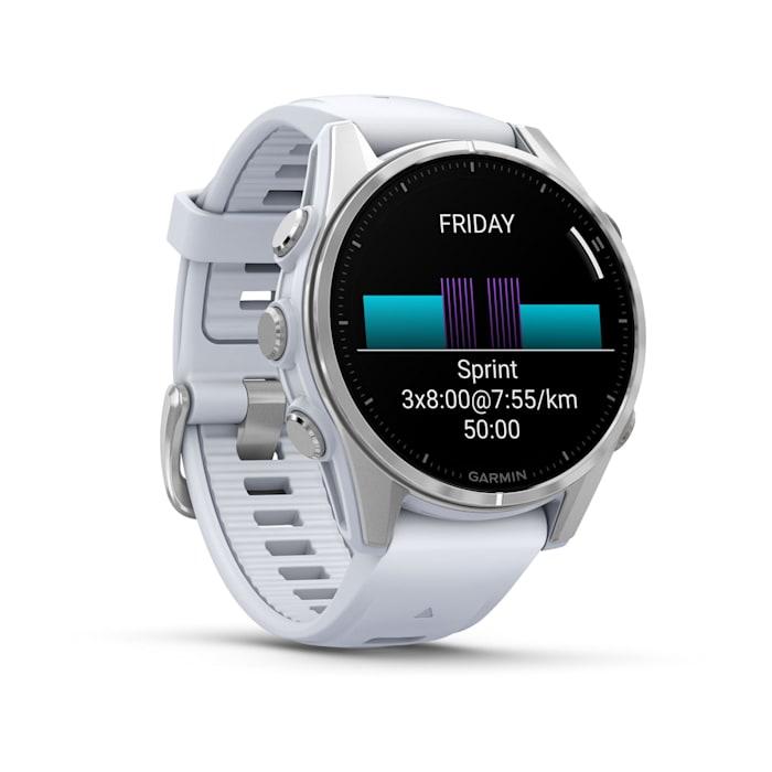Fēnix® 8 - 43 mm, AMOLED, Silver con cinturino Whitestone in silicone
