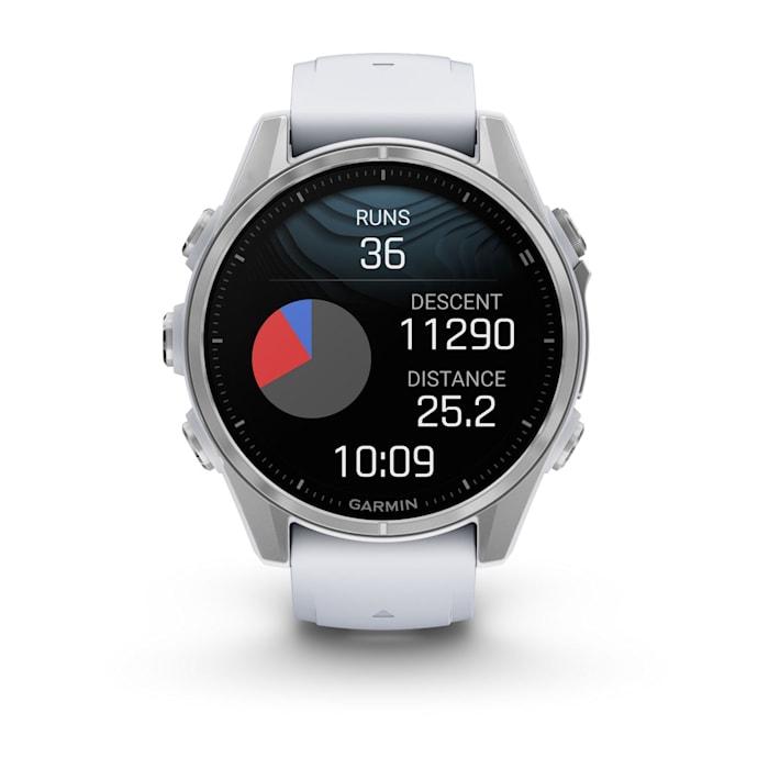 Fēnix® 8 - 43 mm, AMOLED, Silver con cinturino Whitestone in silicone