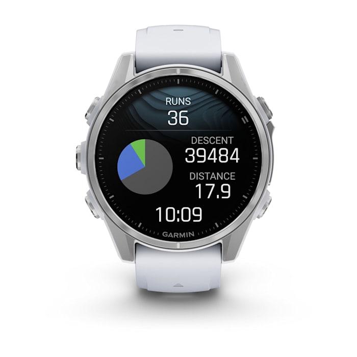 Fēnix® 8 - 43 mm, AMOLED, Silver con cinturino Whitestone in silicone
