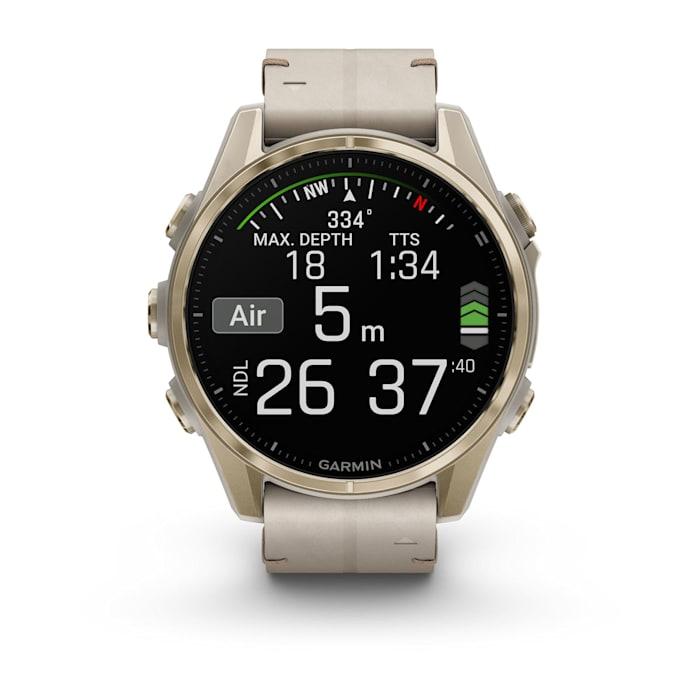 Fēnix® 8 - 43 mm, AMOLED, Sapphire, Oro rosato con cinturino in pelle avorio - 010-02903-40
