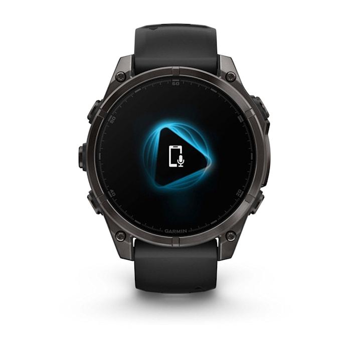 Fēnix® 8 - 47 mm, AMOLED, Sapphire, Titanio, Carbon Gray DLC con cinturino in silicone Black/pebble grey - 010-02904-21