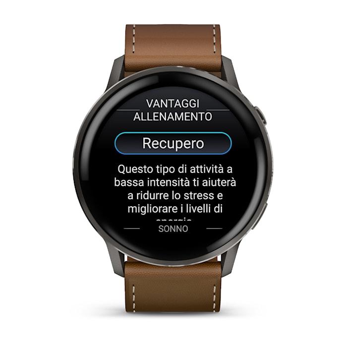 Venu® 4 – 45 mm, Slate con cinturino in silicone Black e cinturino in pelle Brown