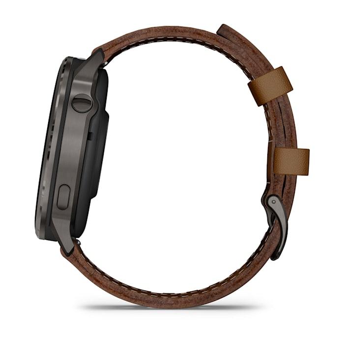 Venu® 4 – 45 mm, Slate con cinturino in silicone Black e cinturino in pelle Brown
