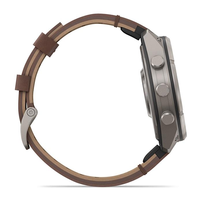 Fenix 9 Pro – inReach, 47mm, Titanio con cinturino in pelle Walnut