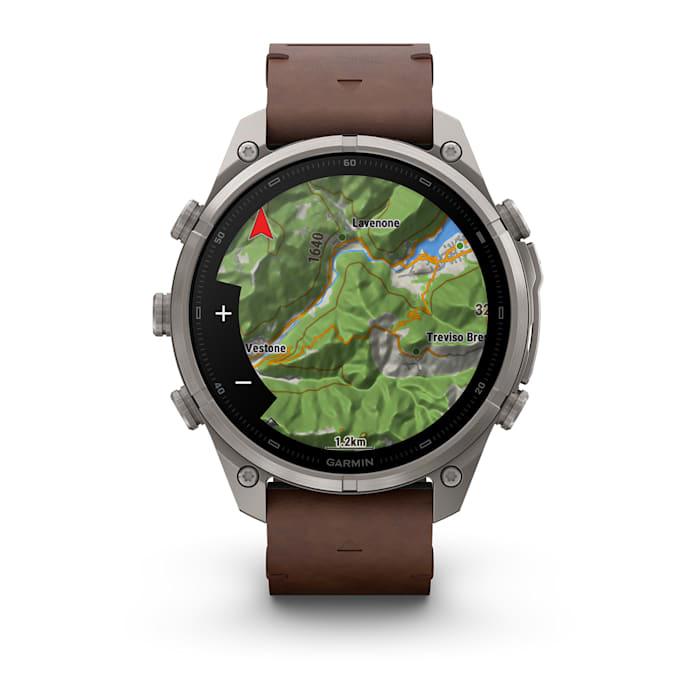 Fenix 9 Pro – inReach, 47mm, Titanio con cinturino in pelle Walnut