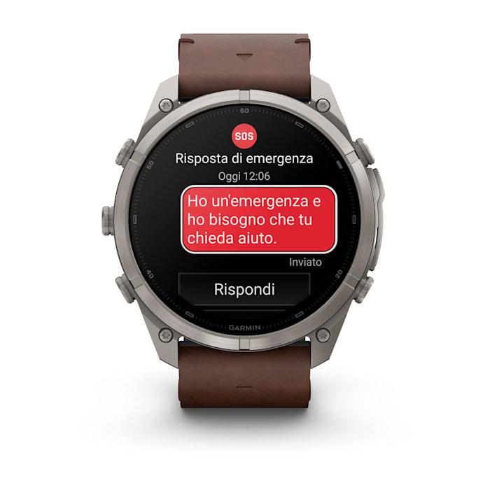 Fenix 9 Pro – inReach, 51mm, Titanio con cinturino in pelle Walnut