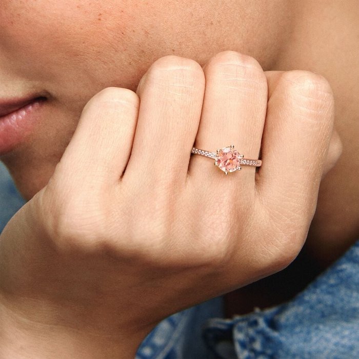 Anello Corona rosa Scintillante