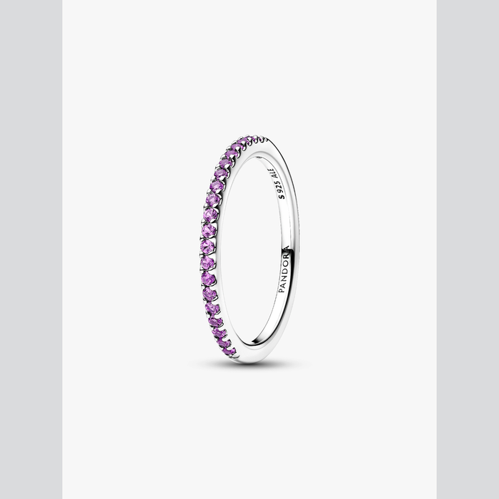 Anello Pavè Fascia Sottile Viola