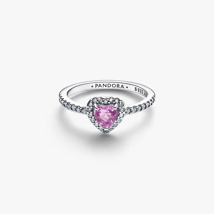 Anello Cuore in Rilievo Viola