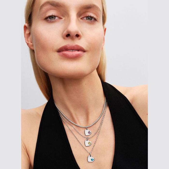 Charm Pendente Cuore con Pietra Miele Novembre