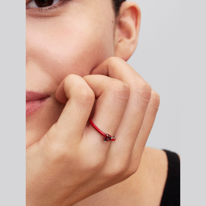 Anello Rosso Chakra Heart Pandora ME