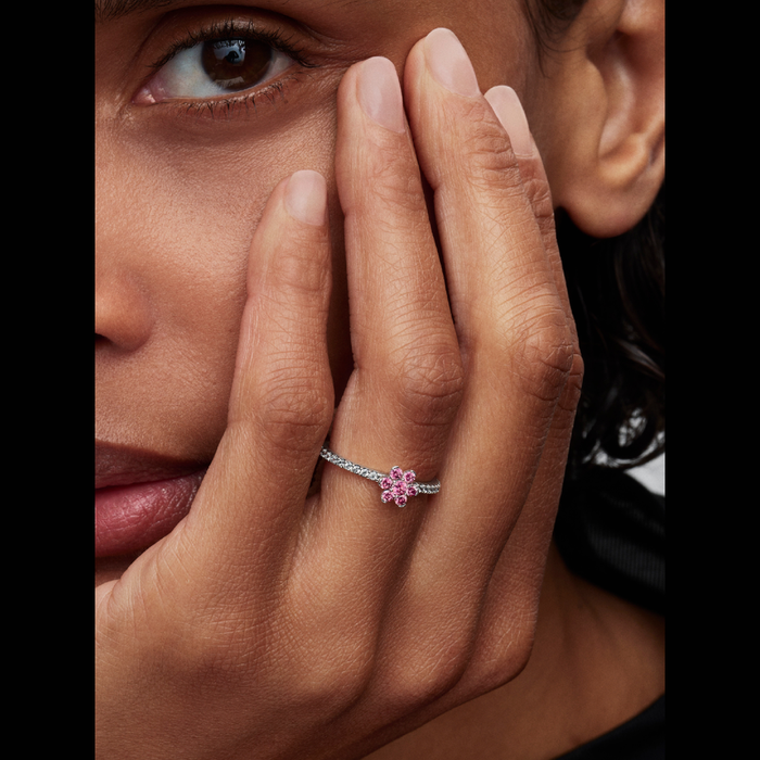 Anello Fiore Luminoso Rosa