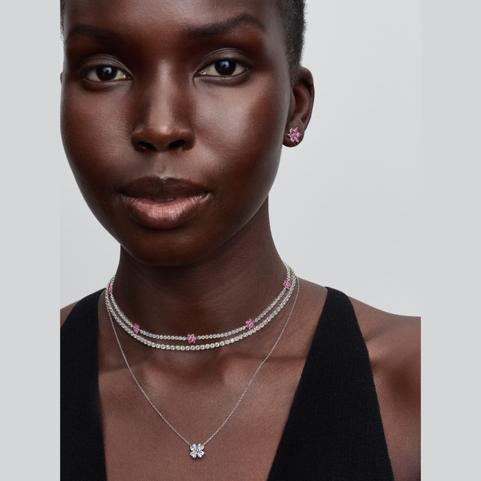 Collane e Pendenti Collana Choker Fiori Rosa