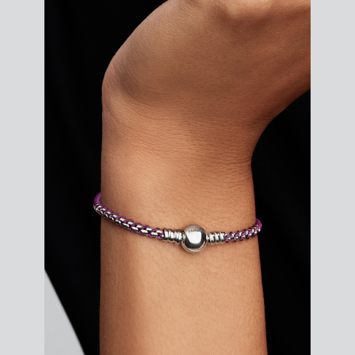 Bracciale Intreccio Tessuto Viola