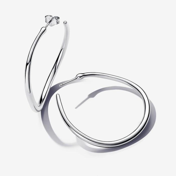 Orecchini Cerchi Aperti 42 mm Linea Sinuosa