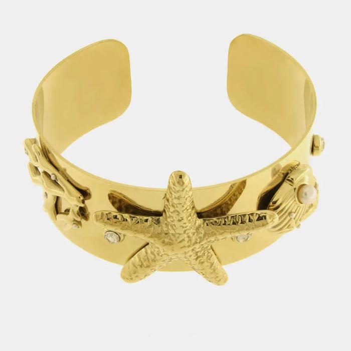 Bracciale in Acciaio stella marina e conchiglie