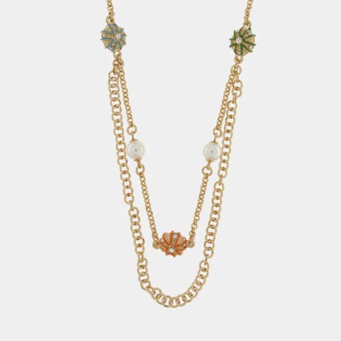 Collana in Metallo multifilo con riccio verde