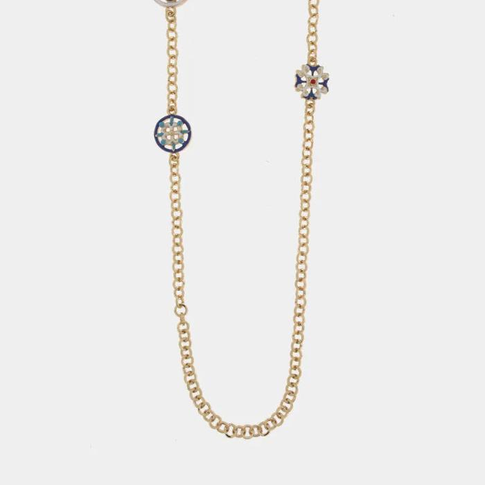 Collana in Metallo con maioliche siciliane