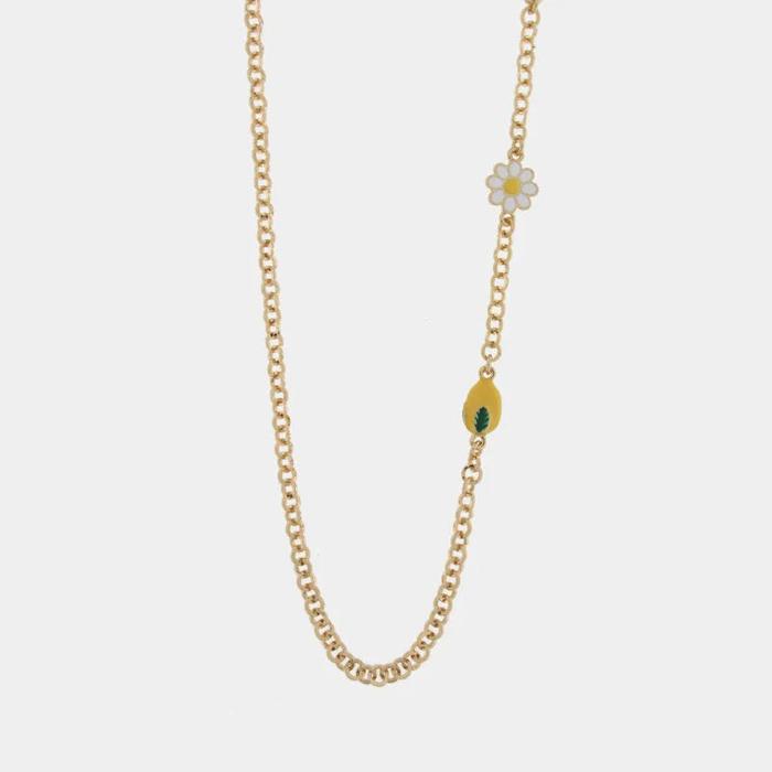 Collana in Metallo con limone e margherita