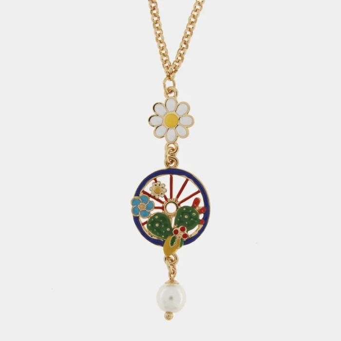 Collana in Metallo con ciondoli pendenti ruota