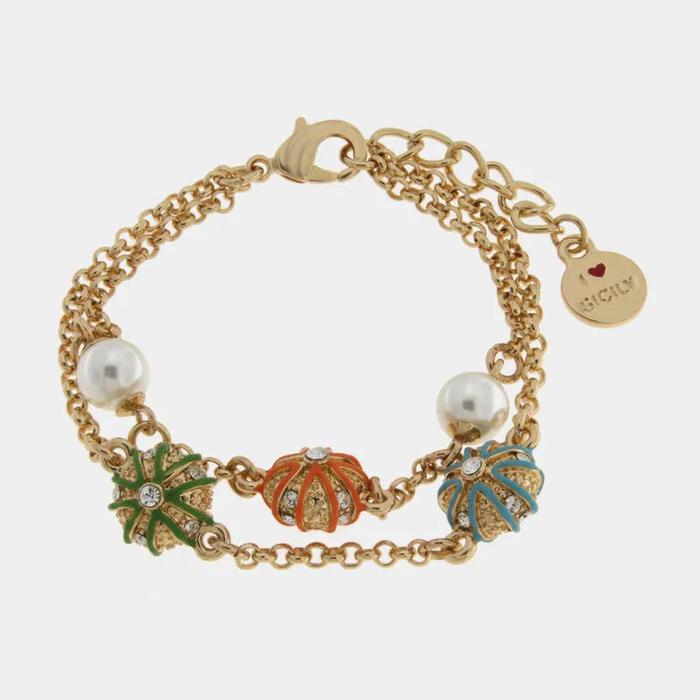 Bracciale in Metallo multifilo con ricci verde