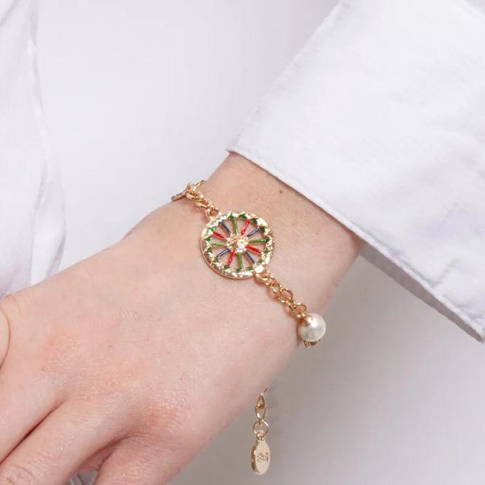 Bracciale in Metallo con ruote di carro dai colori