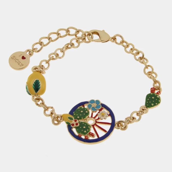 Bracciale in Metallo con ciondoli siciliani