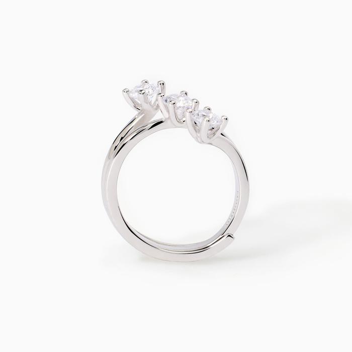 Anello in argento con tre punti luce TRILOGY