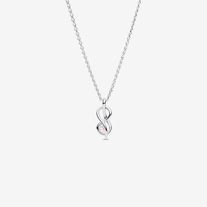Collana Legame Infinito con Perla Rosa Artificiale