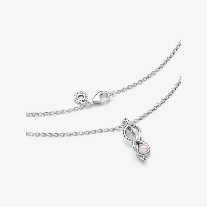 Collana Legame Infinito con Perla Rosa Artificiale