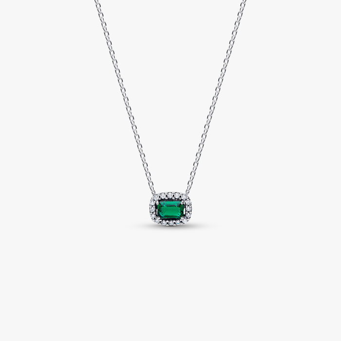 Collane e Pendenti Collana Punto Luce Rettangolo Verde