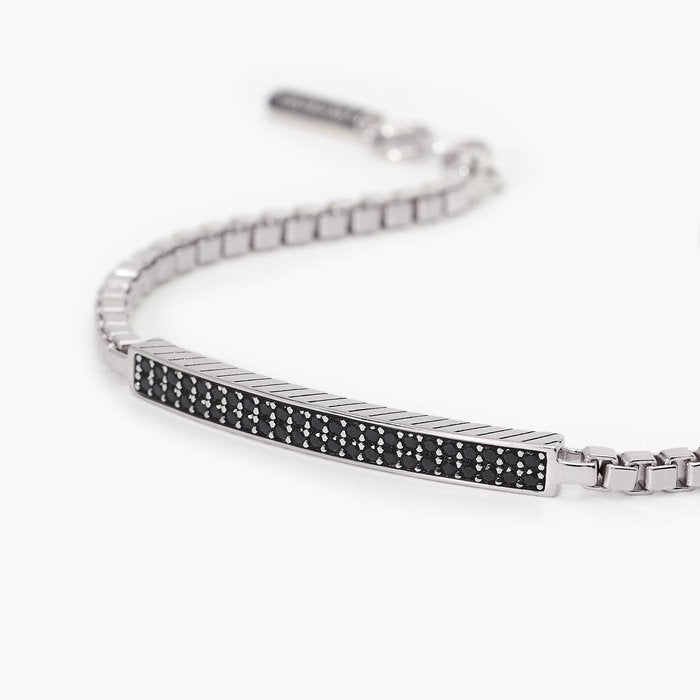 Bracciale con catena veneta e piastra in pavè COSMOPOLITAN