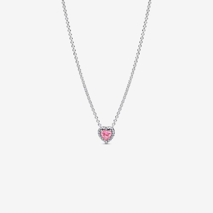 Collana Cuore in Rilievo Rosa