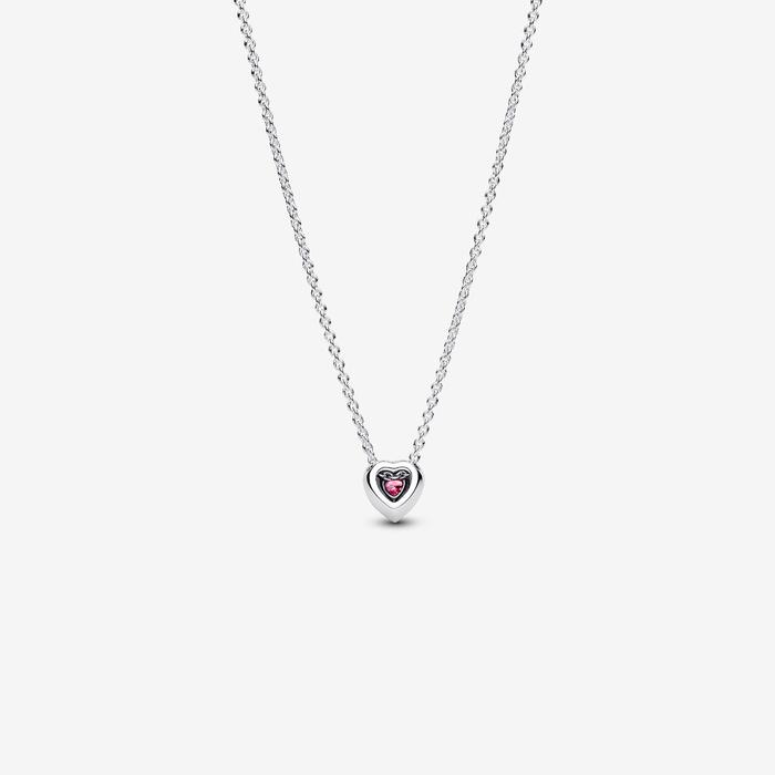 Collana Cuore in Rilievo Rosa