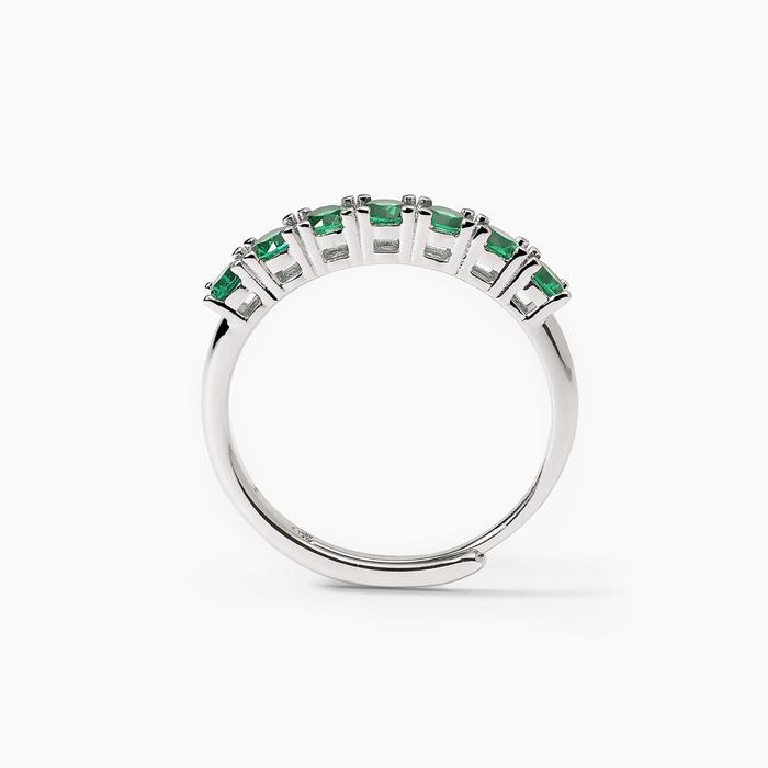 Anello in argento con smeraldi sintetici SOIRÉE