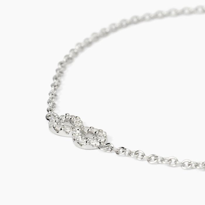 Bracciale in argento con catena forzatina e infinito ENDLESS
