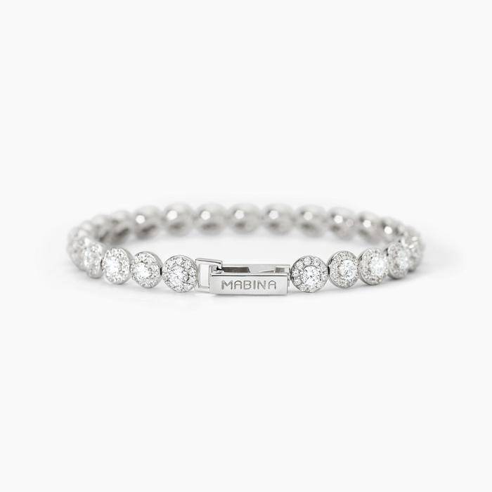 Bracciale tennis in argento con zirconi bianchi MILANESIENNE