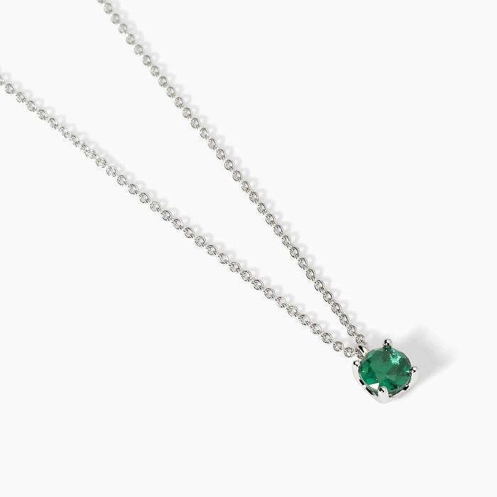 Girocollo in argento con smeraldo sintetico SHINY