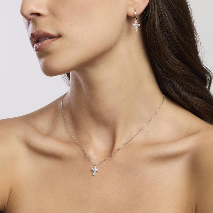 Orecchini a cerchio con pendente a forma di croce CROCE DEL SUD