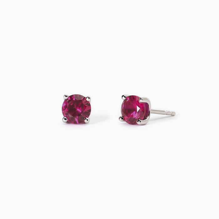 Orecchini in argento con rubini sintetici SHINY