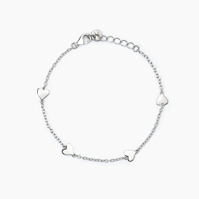 Bracciale in argento con cuori MON AMOUR