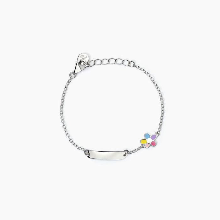 Bracciale personalizzabile in argento con fiorellino BLOOM