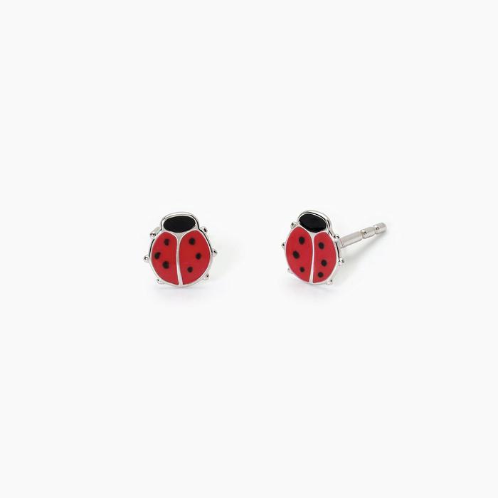 Orecchini in argento con coccinella FORTUNELLA