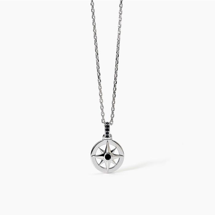 Collana in argento con rosa dei venti JOURNEY