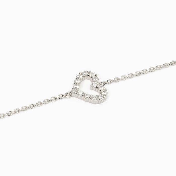 Bracciale donna in argento con cuore Happy Love