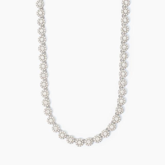 Girocollo tennis in argento con zirconi Milanesienne