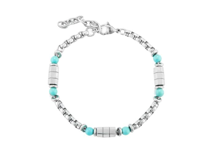 Bracciale Turchese e Acciaio