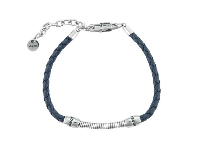 Bracciale Ecopelle e zirconi neri