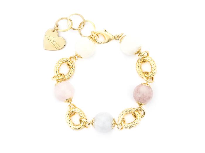 BRACCIALE GIADA E MORGANITE