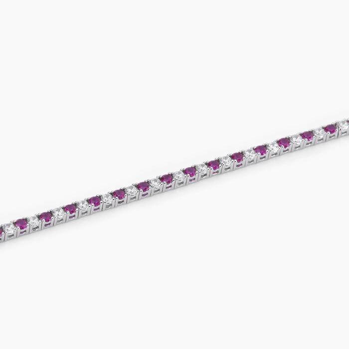 Bracciale tennis con rubini sintetici Tennis Club